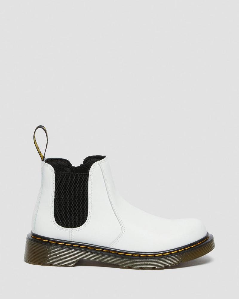 Kids' Dr Martens Junior 2976 Leather Chelsea Boots White | AU 667CTV